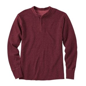 LL Bean Red Henley Shirt
